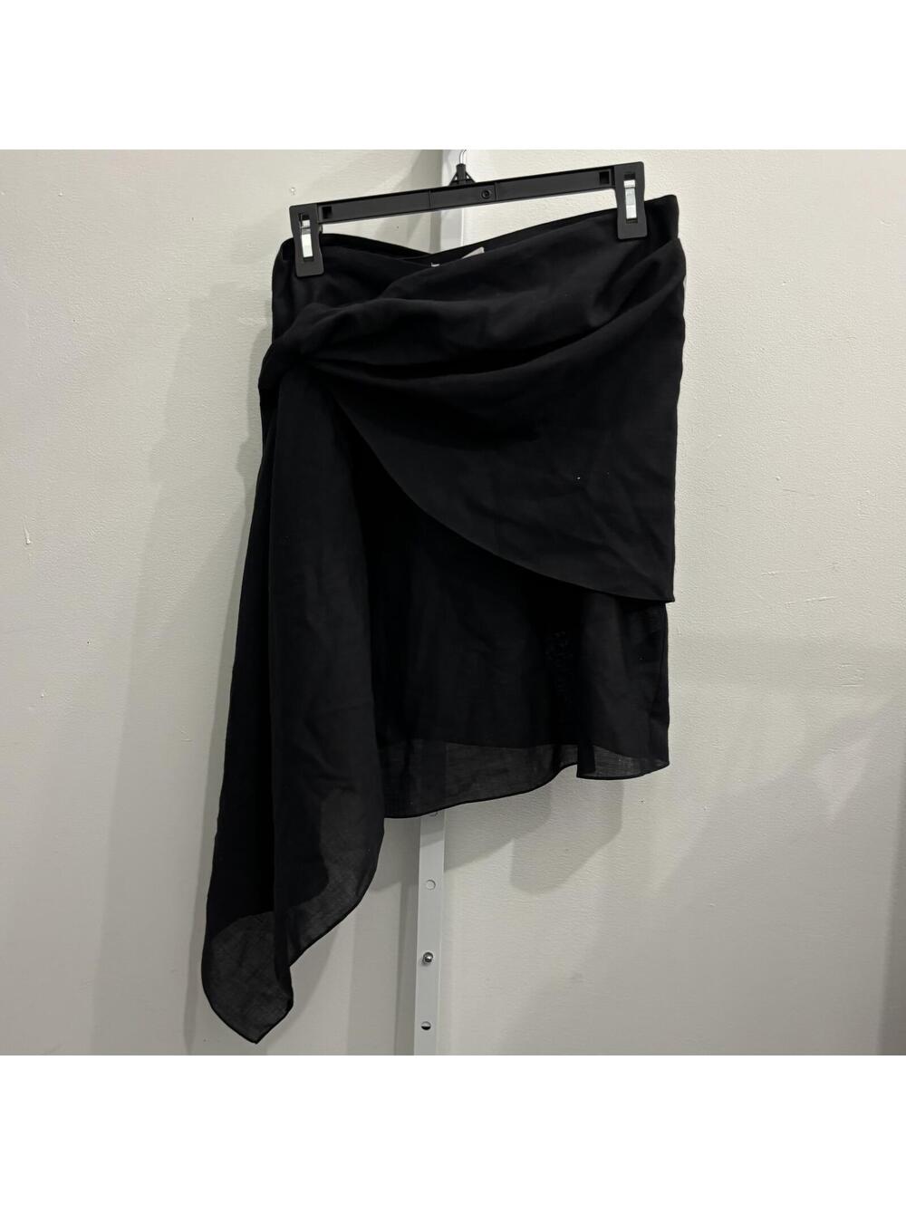 Asymmetrical Draped Black Skirt